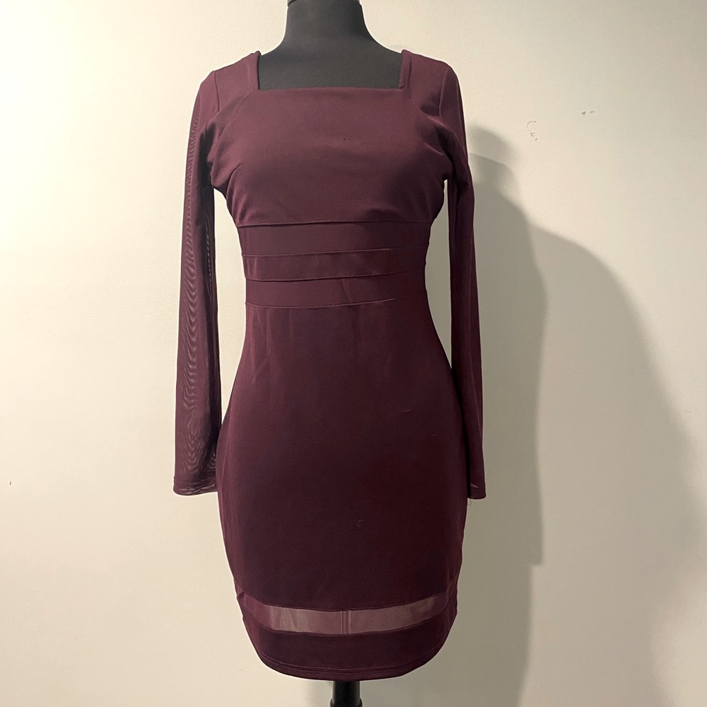 Burgundy Bodycon Dress